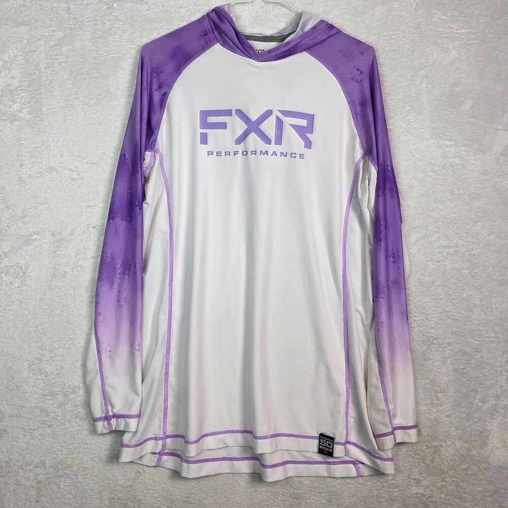 FXR Womens Attack UPF Pullover Hoodie Lightweight Purple/White Size M